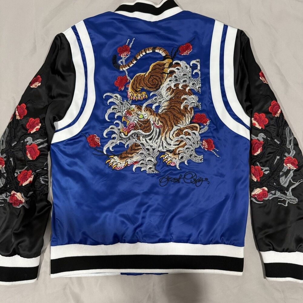 Frost Original Men’s Jacket Souvenir, Embellished Tiger Oriental Embroidered M